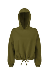 Ladies' Cropped Oversize Hooded Sweatshirt